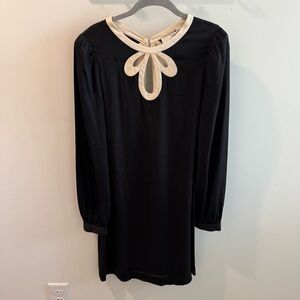 Hoss Intropia Miguel Palacio Black Cream Stretch Silk Babydoll Dress Size 38